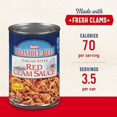 Tuscan Style Red Clam Sauce, 15 oz Can – Made with Fresh Clams, Garlic & Spic…