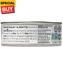 Wild Albacore Solid White Tuna in Water No Salt Added – 4.6 oz Can (Pack of 12)