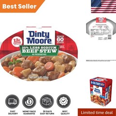 Dinty Moore Beef Stew Less Sodium Microwave Tray, 6 Pack – 12g Protein Each!