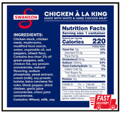 Swanson Canned Chicken a la King 10.5 oz – 12 Cans Bulk Pack for Meal Prep