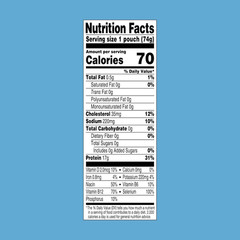 Reduced Sodium Chunk Light Tuna in Water, 2.6 oz Pouch (24 Pack) Ready to Eat Wi