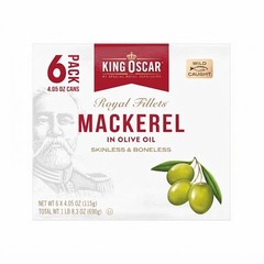 Wild Caught Mackerel in Olive Oil Skinless Boneless Pack of 6 4.05oz