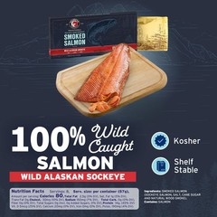 SeaBear – Wild Alaskan Smoked Sockeye Salmon – 1 lb