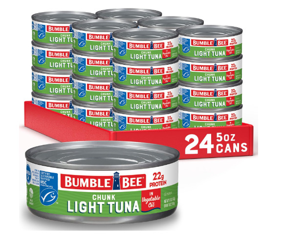 Bumble Bee Chunk Light Tuna In Oil 5 oz Cans (Pack of 24) – Wild Caught Skipjack