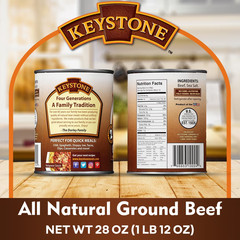 Free Shipping Keystone All Natural Ground Beef, 28 oz Can 3 cans