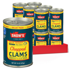 Snow’S Wild Caught Chopped Clams Canned, 15 Oz Can (Pack of 12) – Served in Clam