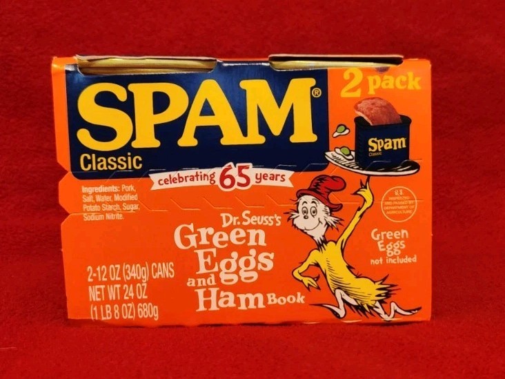 Green Eggs And Ham SPAM GREEN EGGS SPAM LIMITED EDITION (Two 12oz Cans) (7/2028)
