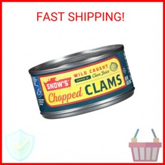 Snow’s Wild Caught Chopped Clams Canned, 6.5 oz Can – 5g Protein Per Serving – G