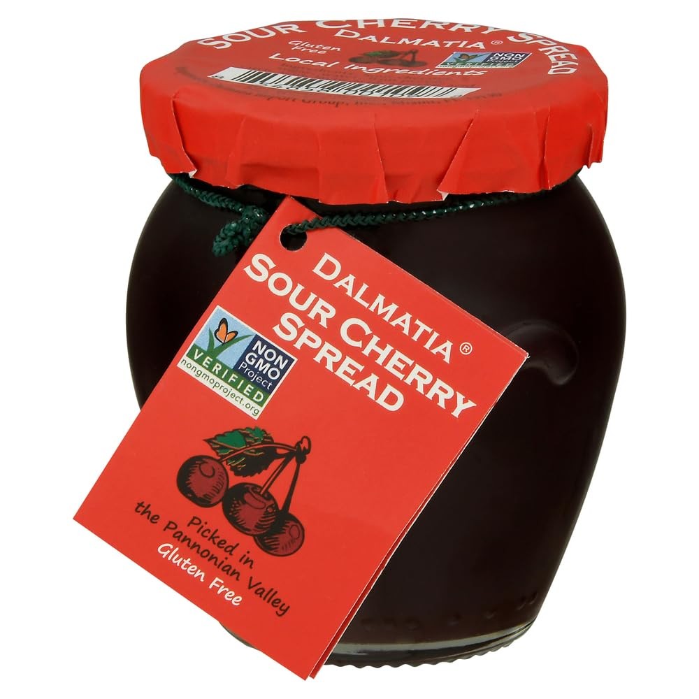 Dalmatia Sour Cherry Spread 8.5 oz Tart Fruity Artisan Jam All-Natural Non-GMO