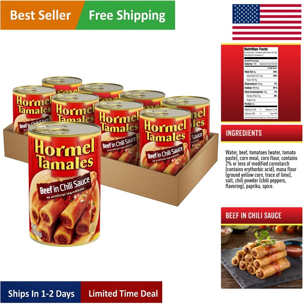 Protein-Packed Beef Tamales – 8 Pack, 15 Oz Each, No Artificial Ingredients