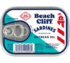 Wild Caught Sardines in Soybean Oil, 3.75 Oz Can – 13G Protein per Serving – Glu