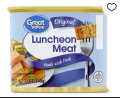 Lot Of 2- Great Value High Protein Luncheon Meat (Made With Pork) 12oz Cans