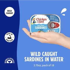 Wild Caught Sardines in Water 3.75oz Cans Pack of 18 Canned Fish – US