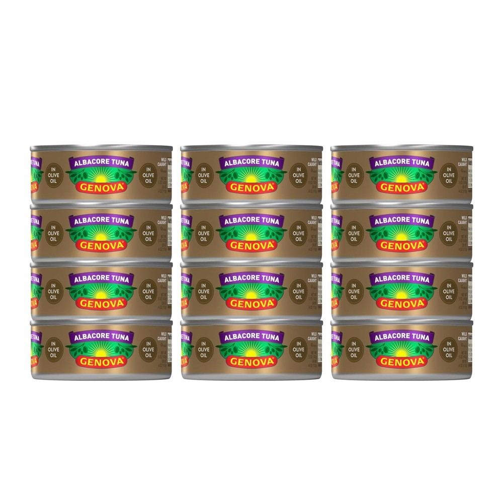 Genova Premium Albacore Tuna in Olive Oil, 5 oz. Cans Pack of 12, Wild Caught…