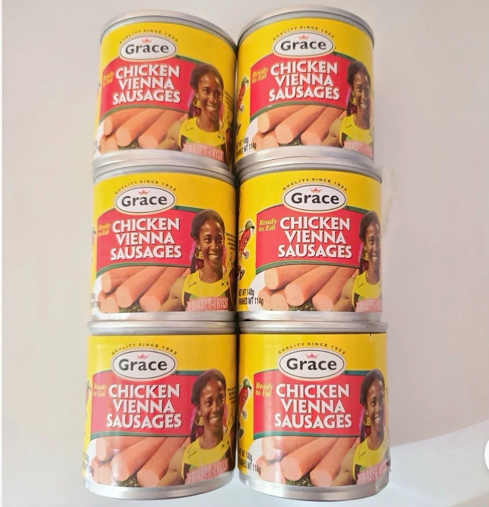 Grace Chicken Vienna Sausages Canned 114 g, 6-Pack Deli & Preserved Meat