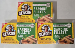 Season Sardine Fillets in Olive Oil WILD CAUGHT 4x rich Omega-3 (Pack of 4)