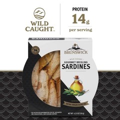 Brunswick Wild Caught Gourmet Brisling Sardines in Extra Virgin Olive Oil, 4….