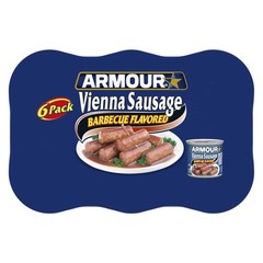 Armour Star Vienna Sausage, Barbecue Flavored, Canned 4.6 Ounce (Pack of 6)