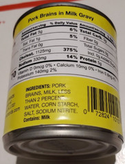 Rose Pork Brains with Milk Gravy 7 Ounce Can Breakfast 02/27/27