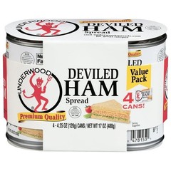 Underwood Deviled Ham Spread, 4.25 oz, 4 Count Cans