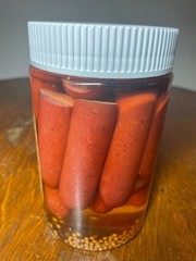The Dutch Kettle Smoked Pickled Polish Sausage Red Hot | 2/8OZ Jars | 2-Pack