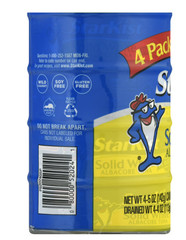 Starkist Solid White Albacore Tuna In Water 25% Less Sodium, 5 oz, 4 Cans