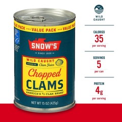 Snow’s Wild Caught Chopped Clams Canned 3 Pack