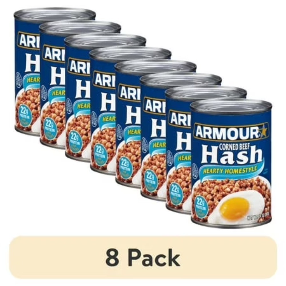(8 pack) Armour Corned Beef Hash, 16g Protein Per Serving, 14 oz Can