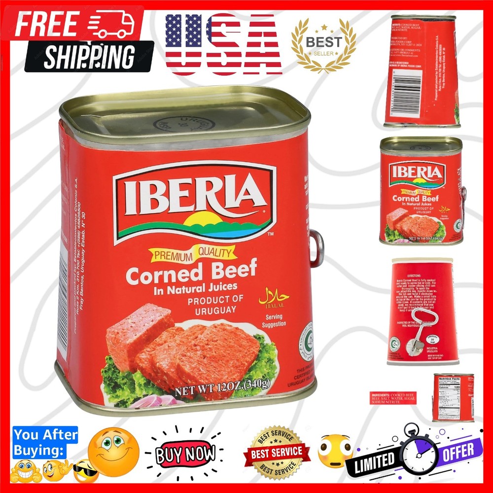 Corned Beef, 12 oz, Quality Corned Beef With Natural Juices, Halal