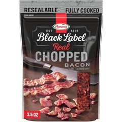 Hormel Black Label Fully Cooked 100% Real Chopped Bacon, Natural Smoked, 3.5 Oz