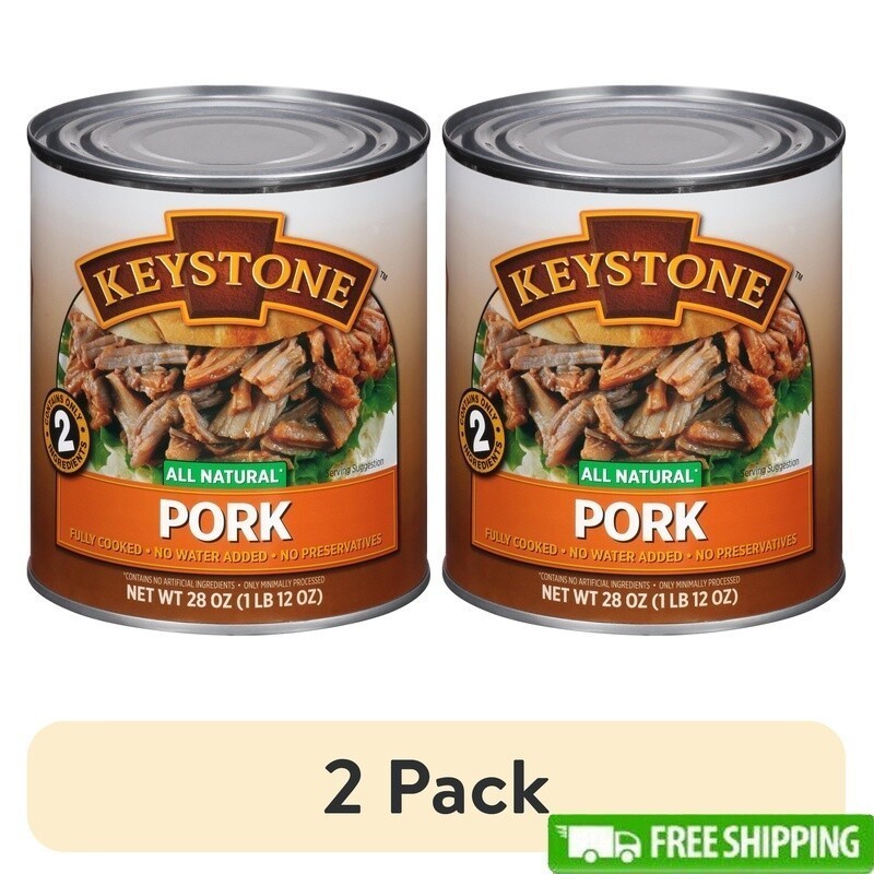 All Natural Canned Pork 28 Oz Can Heat & Serve Protein Meal Prep Gluten Free New