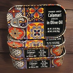 3X Trader Joe’s Calamari Pieces In Olive Oil 3.91 oz 3 Cans Wild Caught