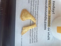 french fries shaped like feet that a child drew