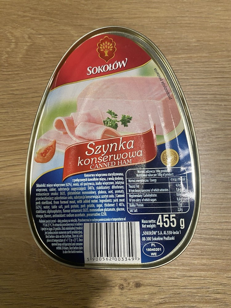 SOKOŁÓW Polish Premium Canned Ham With Jelly 455g / 1lb