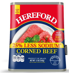 HereFord 25% Less Sodium Corned Beef 12 oz (Pack of 24)6/2028