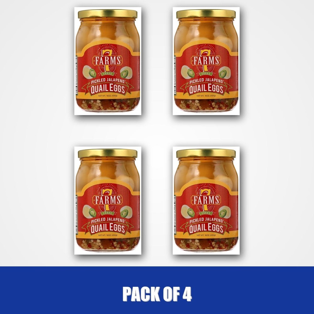 Pack of 4 – 7 Farms Pickled Jalapeno Quail Eggs
