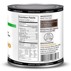 6 Cans – Mountain Essentials All Natural Ground Beef Fully Cooked 28oz Meat