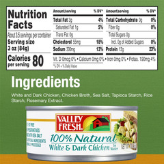 (12 Pack) Valley Fresh 100% Natural Chicken in Water – 10 oz Cans Bulk Meat Case