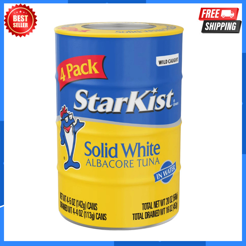 Starkist Solid White Albacore Tuna In Water 25% Less Sodium, 5 oz, 4 Cans
