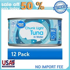 (24 pack) Great Value Chunk Light Tuna in Water, 12 oz