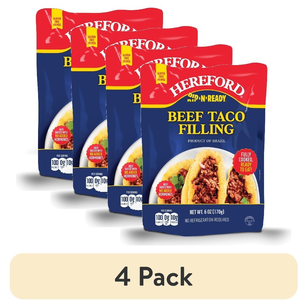 Fully Cooked Beef Taco Filling 4 Pack Shelf Stable Easy Prep Ready to Eat