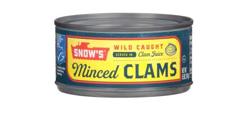 Snow’s Wild Caught Minced Clams in Clam Juice (Pack of 4) 6.5 Ounce Cans