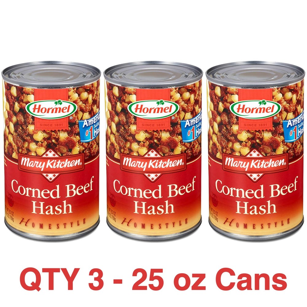 3 Pack Hormel Mary Kitchen Corned Beef Hash Homestyle Fully Cooked 25 oz Cans