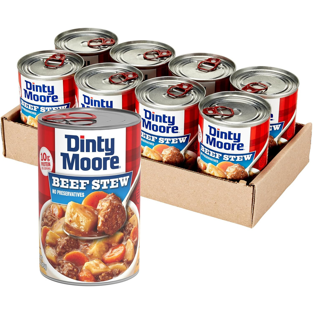 DINTY MOORE Beef Stew, 15 Oz (8 Pack), Fully Cooked & Ready-To-Eat with Fresh Po