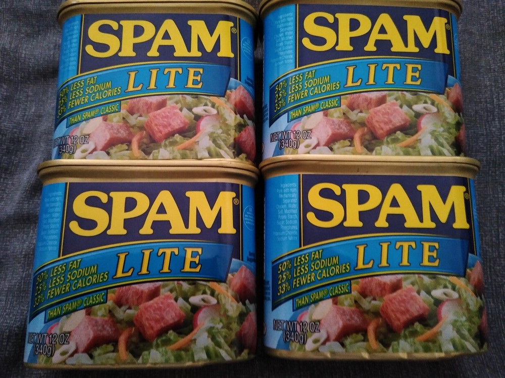 SPAM LITE Healthy 4 Set 12 oz. Cans Meat Food Pork FRESH Exp. 2027