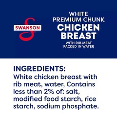 (4 Pack) Swanson White Premium Chunk Canned Chicken Breast in Water, 4.5 Oz