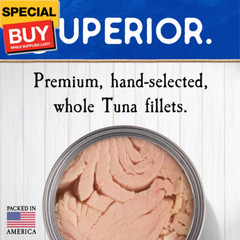 Wild Albacore Solid White Tuna in Water No Salt Added – 4.6 oz Can (Pack of 12)