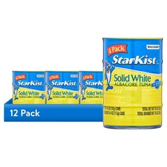 (12 pack) StarKist Solid White Albacore Tuna in Water , 5 oz Can, 4-Pack
