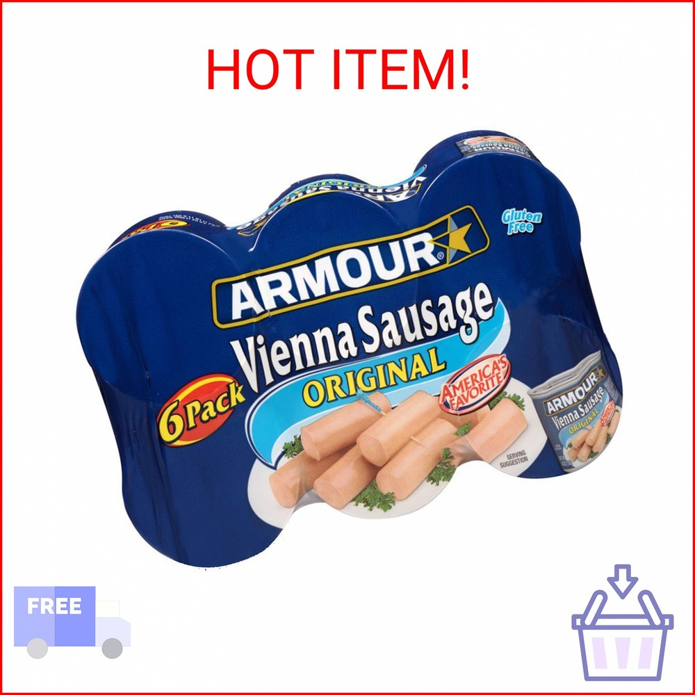 Armour Star Vienna Sausage, Original Flavor, Canned Sausage, 4.6 oz (Pack of 6)
