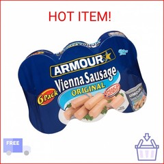 Armour Star Vienna Sausage, Original Flavor, Canned Sausage, 4.6 oz (Pack of 6)